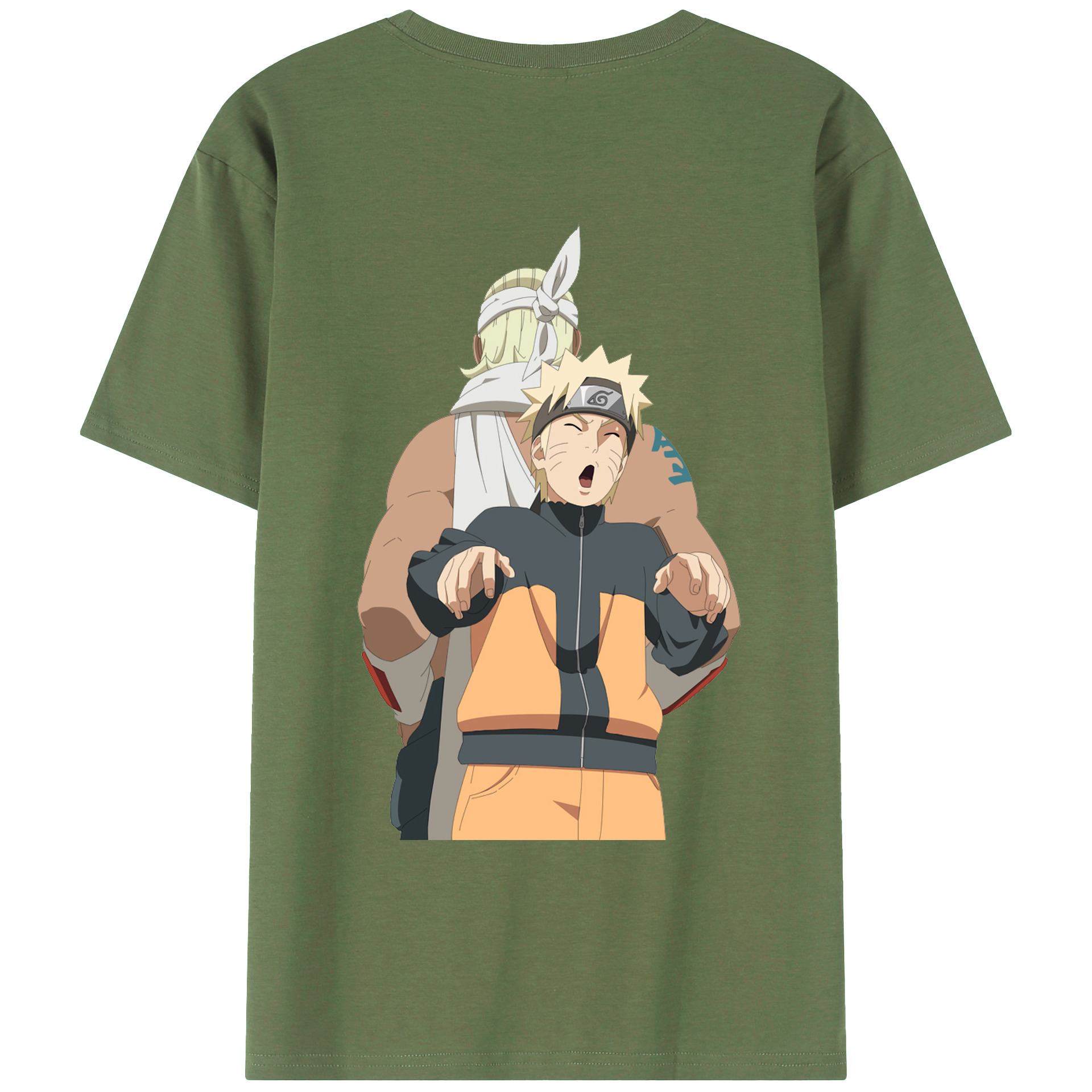 （画像用） NARUTO -ナルト- うずまき ナルト Uzumaki Naruto 綿100％ メンズ半袖Tシャツ（バックプリント） 通気性